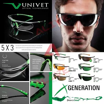 £18.99 • Buy Univet Safety Glasses 5X3 Spectacles Anti-Scratch & Anti-Fog UV Protection Lens