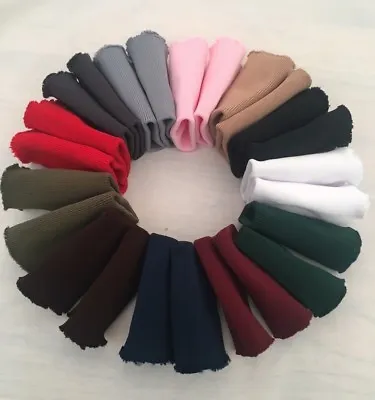 £3.99 • Buy Pair Knit Rib Cuffs Seamless Tubular Cuffing Knitted Fabric - Colour Choice