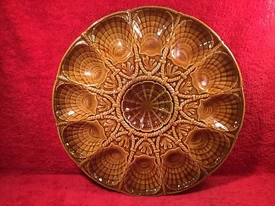 Oyster Plate    Oyster Platter    Large French Majolica Master 12 Oyster Platter • $249