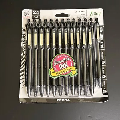 Zebra Z-Grip Retractable Ballpoint Pens 1.0 Mm Medium Point 24 Pack • $7.99