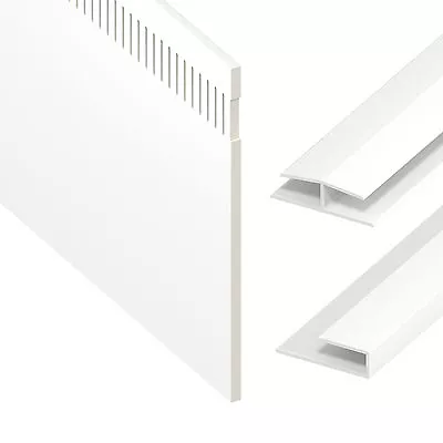 UPVC Vented Soffit 9mm Thick 5m Length Slotted Plastic Fascia Ventilation Board • £13.86