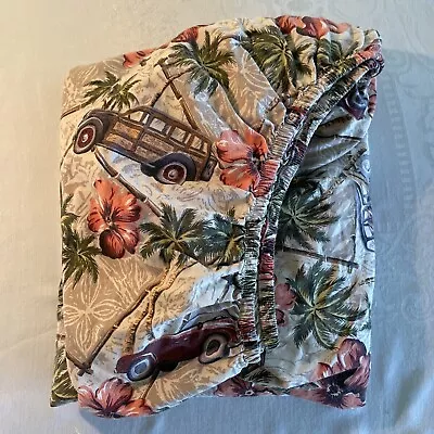 Dean Miller Tropical Hibiscus Woody Wagon Twin Fitted Sheet • $20