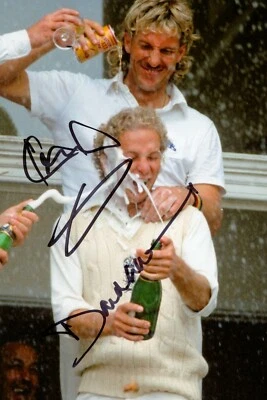 £44.99 • Buy Ian Beefy Botham David Gower Signed 6x4 Photo England Cricket Autograph + COA