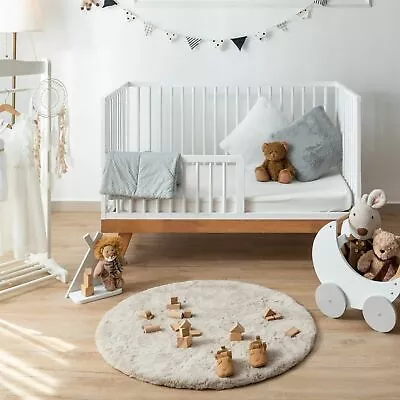 100% Solid Natural Rubber Wood 4 In 1 Convertible Baby Cot Bed • $449