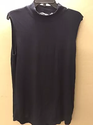 ATHLETA Women’s Mock Neck Sleeveless Top Medium Pullover Blue Stretch • $6.49