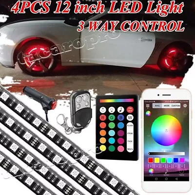 4x12  RGB Car Truck Wheel Well LED Light Bluetooth Custom Neon Rim Tire Strip • $82.14