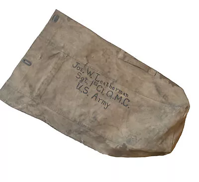 Original WWI Private Purchase Duffle Bag Barracks Bag Sea Bag NAMED! • $60