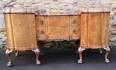 Burr Walnut Shaped Sideboard - Charles Walker & Sons Harrogate • £650