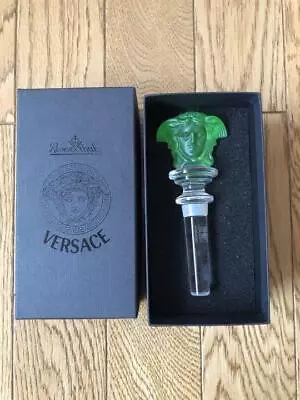 VERSACE Medusa Rosenthal Wine Bottle Stopper Clear Green Crystal W/Box  • $149