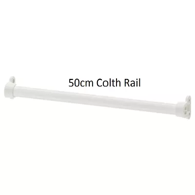 New Cloth Rail White 50cm Hanging Wardrobe Rail Hanging Storage Rack Organizer • £12.20