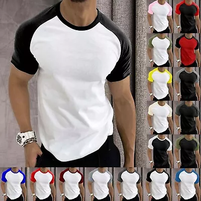Mens Workout T Shirts Short Sleeve Gym Bodybuilding Muscle Shirts Fitness Tops • $15.80