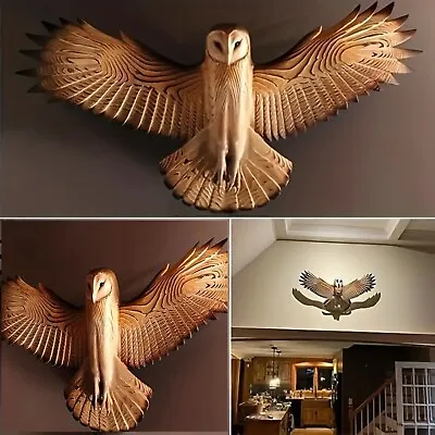 1pcVintage Barn Owl Sculpture Wall Art Resin Crafts Wall Hanging Living Room.  • $28.49