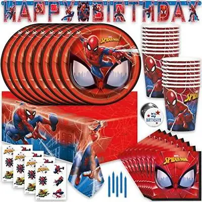 $36.99 • Buy Spiderman Birthday Party Supplies And Decorations, Spiderman Party Supplies,