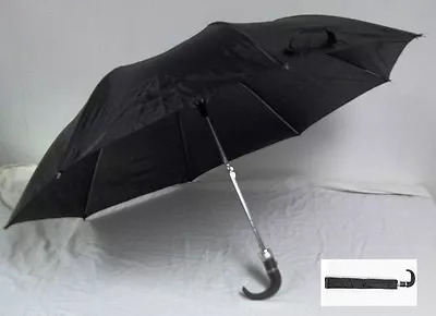 16  - 21  L 33  D Sleek Black Compact Extendable Retractable Rain Umbrella G107 • $11.99