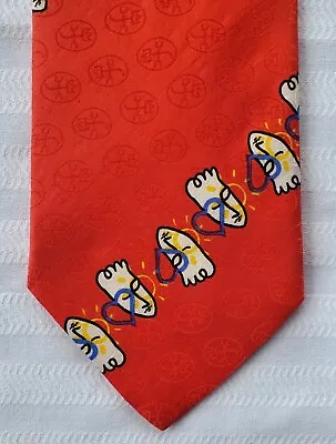 Great Vintage Jean-Charles De Castelbajac Silk Tie - Red - Memphis Milano Style • $24.95