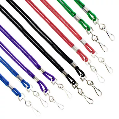 10 Premium Round ID Badge Neck Lanyards For Card Holders & Name Tags -J Hook 36  • $9.99