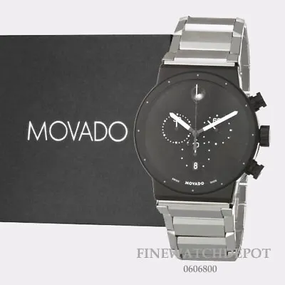 Authentic Movado Synergy Chronograph Quartz Men Black Dial Watch 0606800 • $2695