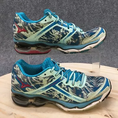 Mizuno Wave Shoes Womens 6 Creation 15 Running Sneakers Blue Green Mesh Lace Up  • $16.40