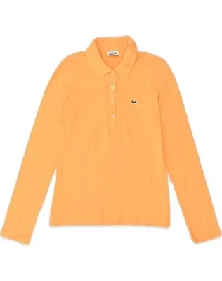 £22.95 • Buy LACOSTE Womens Long Sleeve Polo Shirt Size 38 Medium Orange Cotton WH04