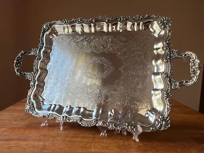 Sheridan Vintage Large Silver Plated Victorian Style Serving Platter Tray • $320