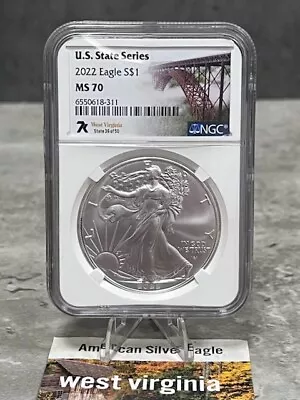 2022 $1 American Silver Eagle NGC MS70 US State Series West Virginia • $65