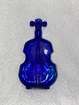 Unique Vintage Cobalt Blue Glass Violin Cello Shaped Bottle 8  Tall • $9