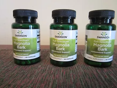 Swanson Magnolia Bark 400 Mg 3X 60 Capsules Anxiety Respiratory Stress Mood • $12