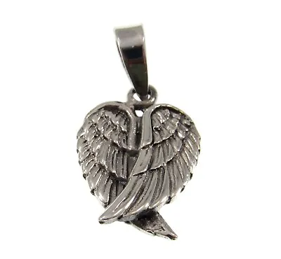 Handcrafted Solid 925 Sterling Silver TWO ANGEL WINGS Pendant Protection Charm • $16.77