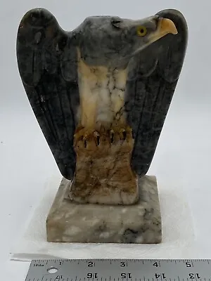 Vintage Alabaster Marble American Eagle Figural Lamp Base. • $199