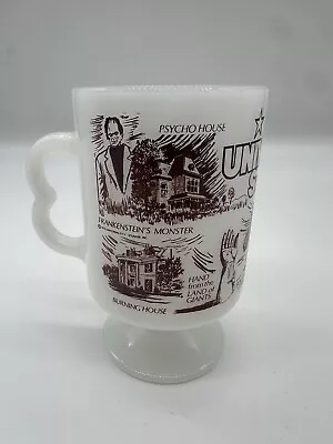 Vintage 1978 Universal Studios Federal Milk Glass Pedestal Coffee Mug Cup • $19