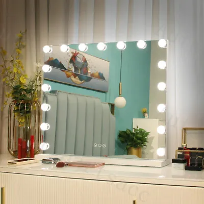 70cm Large Hollywood Light Up Mirror Vanity MakeUp Mirror With 17 LED Bulbs • £74.85