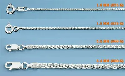 Solid 925 Sterling Silver Italian SPIGA/WHEAT Rope CHAIN Necklace Bracelet Italy • $12.79