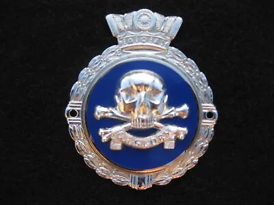 Vtg J R Gaunt Death Or Glory Queens Royal Lancers Skull & Crossbones Car Badge • $298