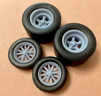 1/24 Scale:17/15-inch “Torq Thrust And ET Gasser 12 Spoke” Wheels W/Drag Slicks • $17.99