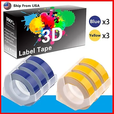 (3Blue+3Yellow) LabelTape 3D Fit For Dymo Maxi 1755 Label Makers • $14.99