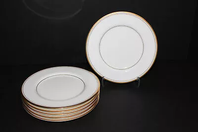 Set Of 6 Mikasa Wheaton Bone China 6.5  Bread Plates-gold Trim-narumi Japan • $25.49