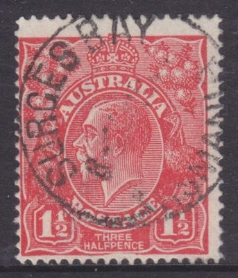 $21.90 • Buy KGV Heads Single Wmk 1½d Red FU *ACSC VARIETY & SURGES BAY TAS POSTMARK* SG 77 (
