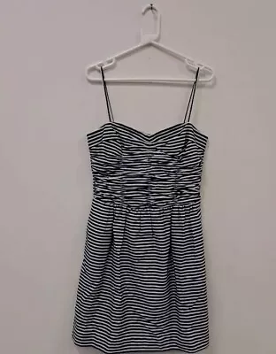 Polo Ralph Lauren Blue & White Striped Denim Feel Cotton Summer Dress Size 8 • £10