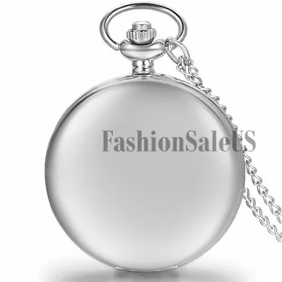 Luxury Glossy Smooth Simple Style Quartz Pocket Watch Necklace Pendant Chain 32  • $9.49