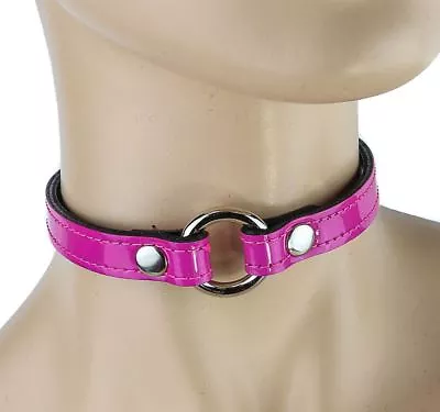 O Ring Hot Pink Vampire Sub Bondage Collar 1/2  Skinny 3/4  Ring Usa Made • $16.99