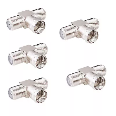 5x F-Type Coax Cable Splitter Combiner Adapter 3 Way Connector RG6 For TV Video • $9.98