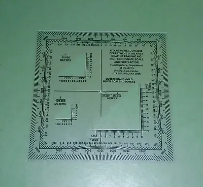 US Military Coordinate Scale & Protractor Military Grid Map Reading GTA 5-2-012 • $8.99