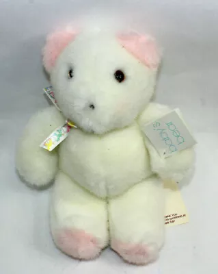 Eden Cream White Bear Baby Plush Stuffed Animal Toy 10  Vintage May D&F Tag • $17.59