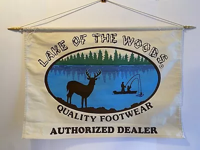 Vintage Lake Of The Woods Quality Footwear Authorized Dealer Canvas Banner Sign • $44.99