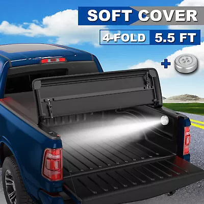 4-Fold 5.5FT Truck Bed Tonneau Cover For 15-21 Ford F150 Super Crew Waterproof • $135.78