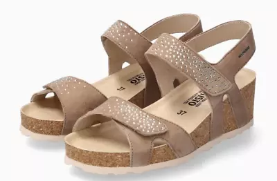 Mephisto Vik Spark Light Taupe Wedge Comfort Sandal Women's Sizes 35-42 NEW!!! • $129.95