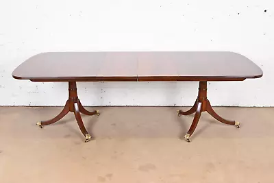 Stickley Georgian Mahogany Double Pedestal Extension Dining Table Refinished • $5995