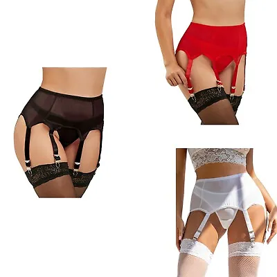 Garter Belt Waspie High Waisted 6 Suspenders Sexy Lingerie Set Plus Size 8-22 UK • £12.97