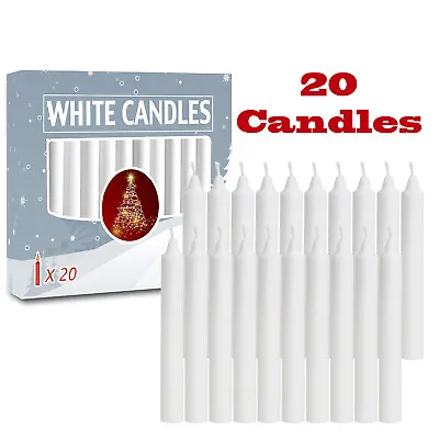 20 Pcs White Christmas Tree Candles Chime Pyramid Carousel - 4 Inch X 0.5 Inch • $9.99