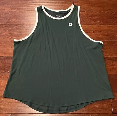 Nike Michigan State Spartans Green Mens XXL Sparty Logo Jersey Tank Top T Shirt • $14.99